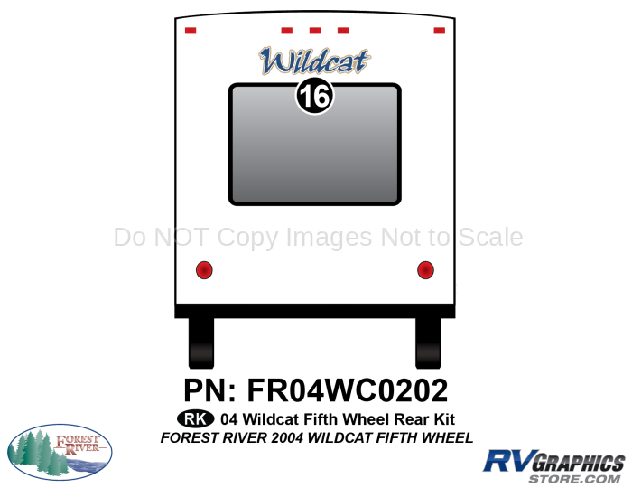 1 Piece 2004 Wildcat Fifth Wheel Rear Graphics Kit