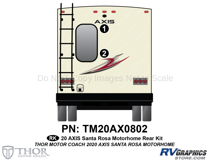 2 Piece 2020 Axis Motorhome Red Version Rear Graphics Kit