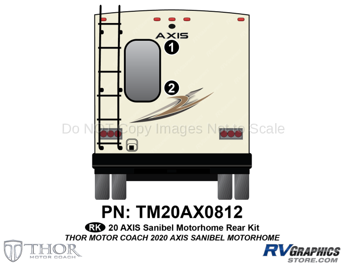 2 Piece 2020 Axis Motorhome Bronze Version Rear Graphics Kit