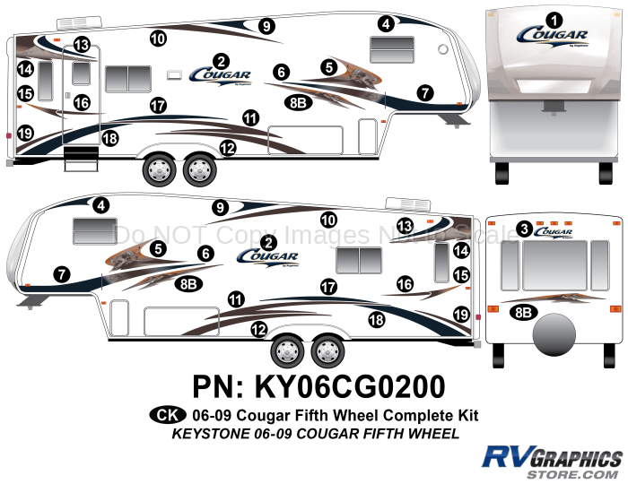 37 Piece 2006 Cougar FW Complete Graphics Kit