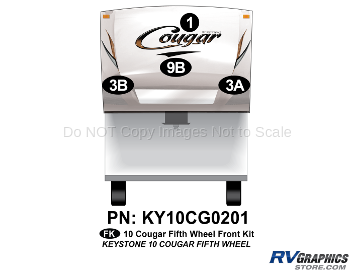 4 Piece 2010 Cougar Fifth Wheel Front Graphics Kit