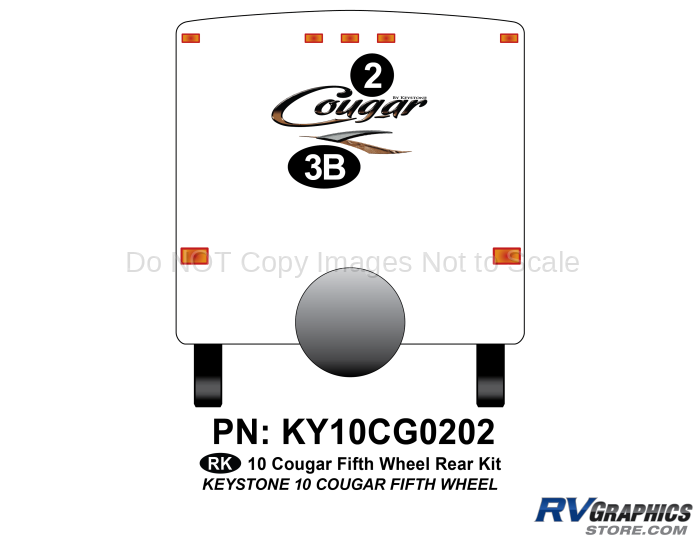 2 Piece 2010 Cougar Fifth Wheel Rear Graphics Kit