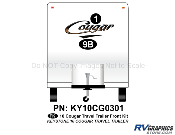 2 Piece 2010 Cougar Travel Trailer Front Graphics Kit