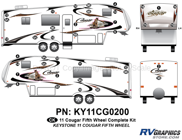 39 Piece 2011 Cougar FW Complete Graphics Kit