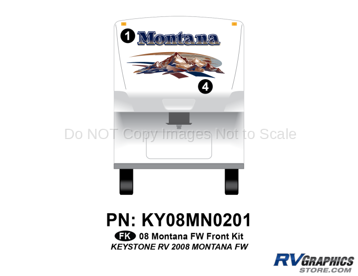 2 Piece 2008 Montana Fifth Wheel Front Graphics Kit