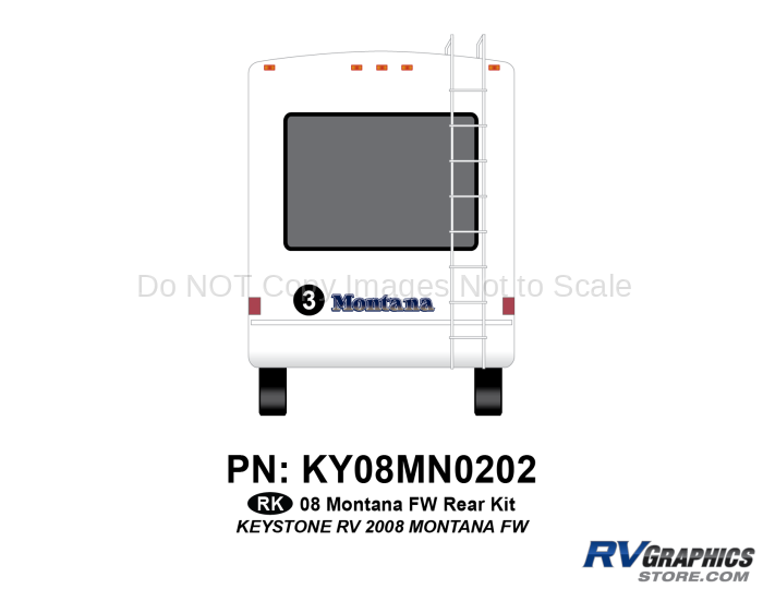 1 Piece 2008 Montana Fifth Wheel Rear Graphics Kit