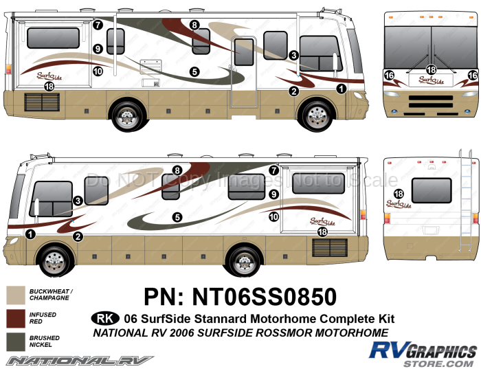 22 Piece 2006 Surfside Baycliff Complete Graphics Kit