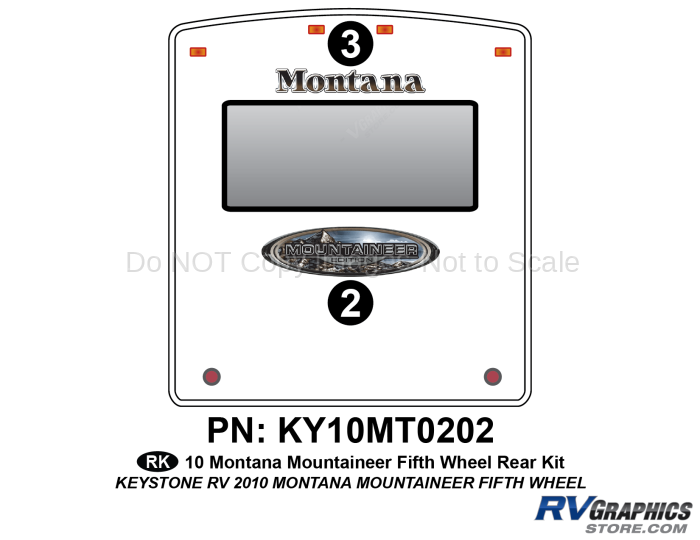 2 Piece 2010 Mountaineer Fifth Wheel Rear Graphics Kit