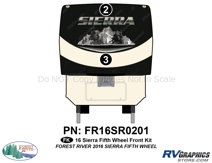 2 Piece 2016 Sierra Fifth Wheel Front Graphics Kit