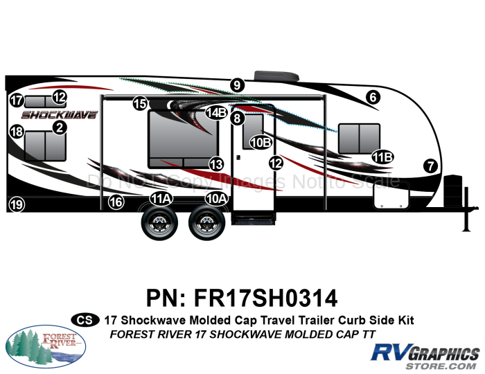 18 Piece 2017 Shockwave TT Molded Cap Curbside Graphics Kit