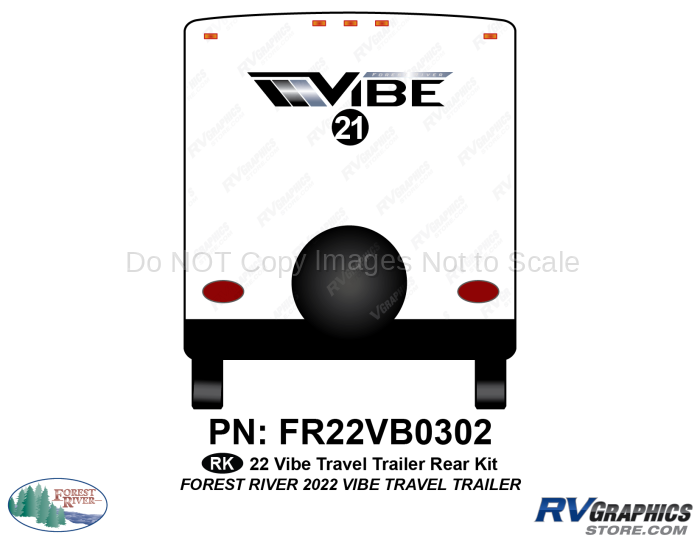 1 Piece 2022 Vibe Travel Trailer Rear Graphics Kit