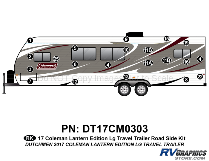 21 Piece 2017 Large Coleman Lantern EditionTravel Trailer Roadside Graphics Kit