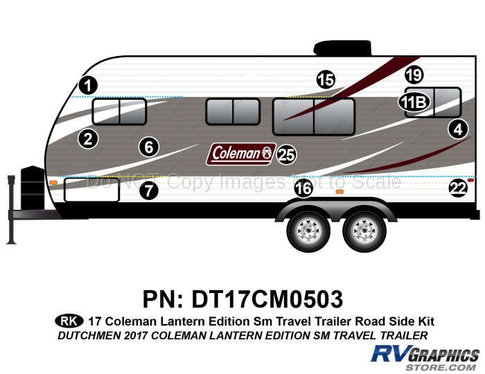 11 Piece 2017 Small Coleman Lantern EditionTravel Trailer Roadside Graphics Kit