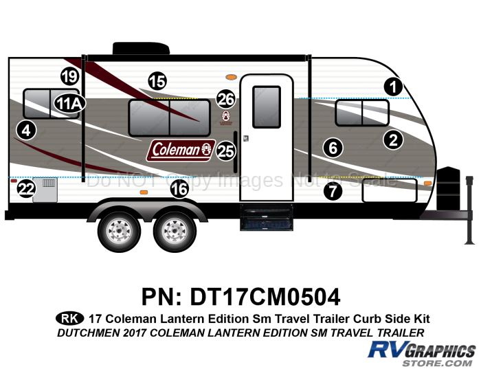 12 Piece 2017 Small Coleman Lantern EditionTravel Trailer Curbside Graphics Kit