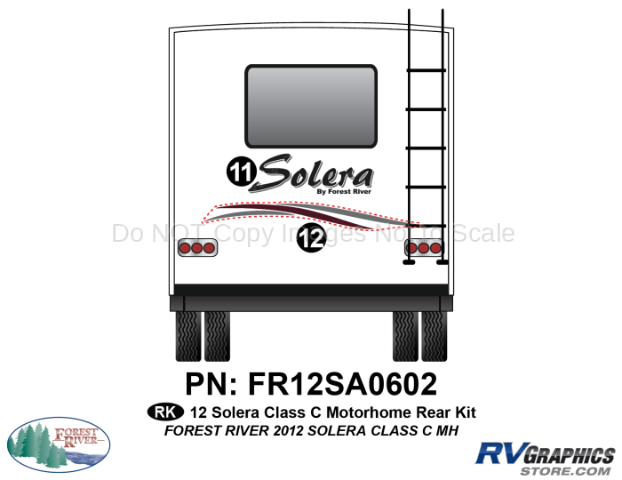 2 Piece 2012 Solera Motorhome Rear Graphics Kit