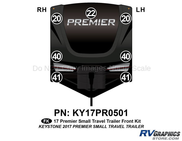7 Piece 2017 Premier Small Travel Trailer Front Graphics Kit