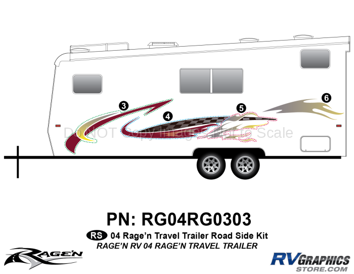 4 Piece 2004 Ragen RV Roadside Graphics Kit
