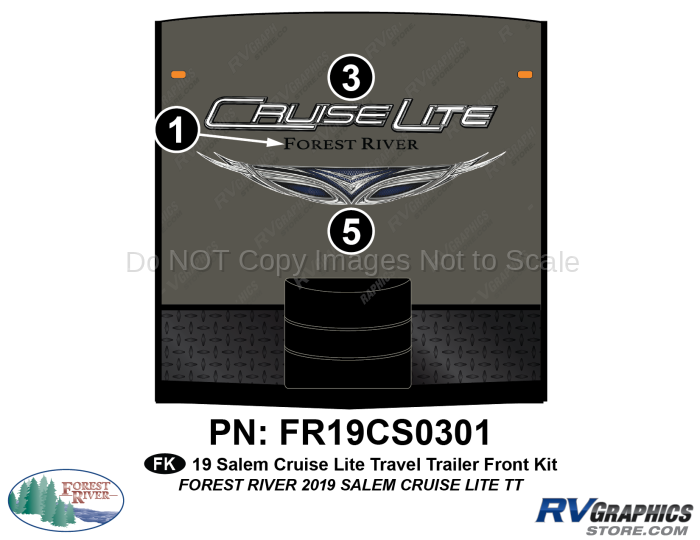 3 Piece 2019 Salem Cruise Lite Front Graphics Kit