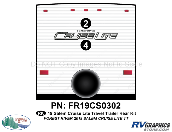 2 Piece 2019 Salem Cruise Lite Rear Graphics Kit
