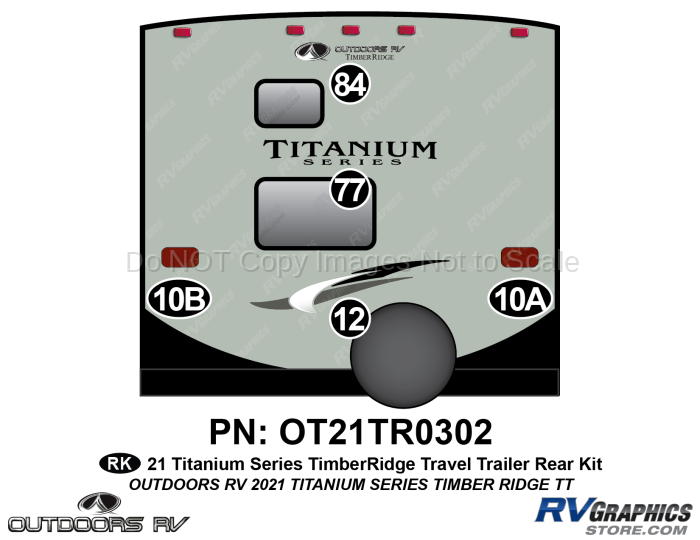 5 Piece 2020 Titanium Series Travel Trailer Rear Graphics Kit