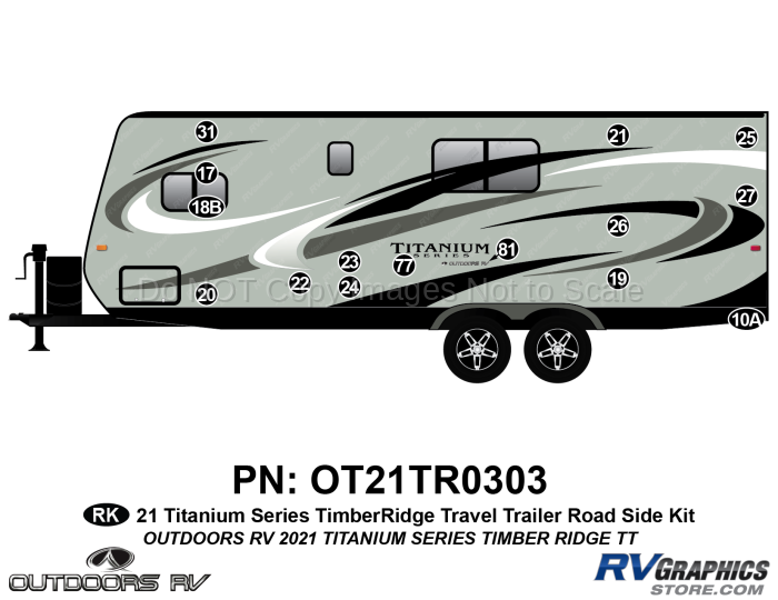 15 Piece 2020 Titanium Series Travel Trailer Roadside Graphics Kit
