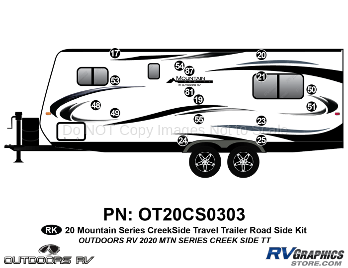 16 Piece 2020 Mountain Series Creekside Travel Trailer Roadside Graphics Kit