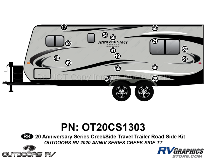 16 Piece 2020 Anniversary Series Creekside Travel Trailer Roadside Graphics Kit