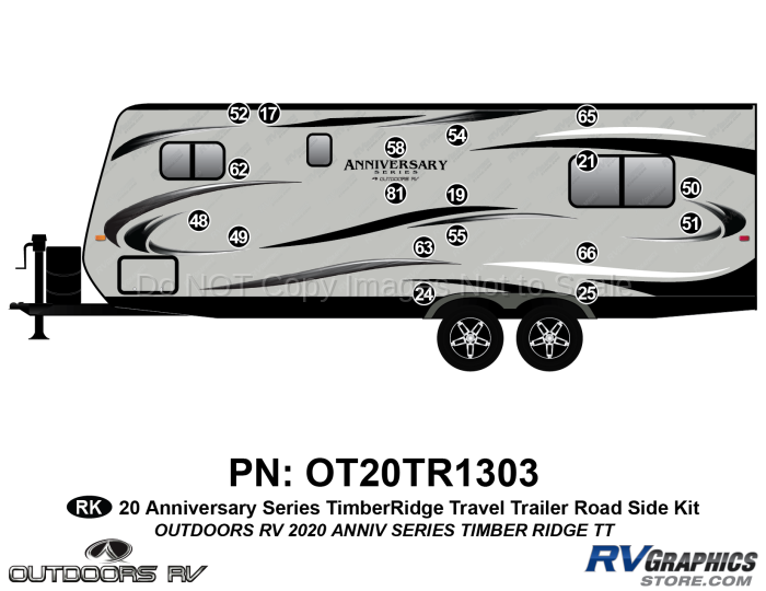 18 Piece 2020 Anniversary Series Timber Ridge Travel Trailer Roadside Graphics Kit