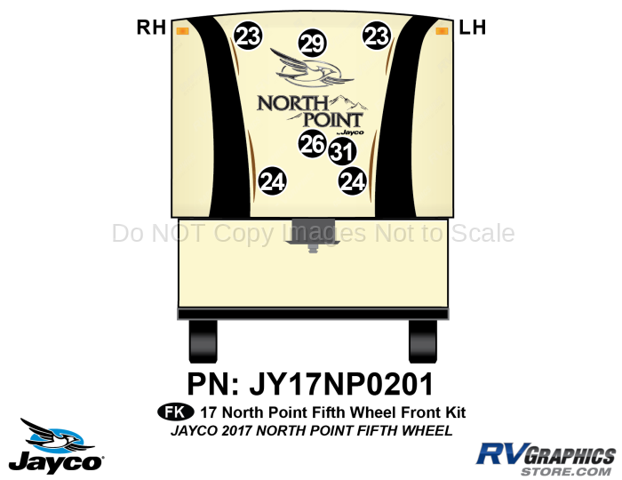7 Piece 2017 North Point Fifth Wheel Front Graphics Kit
