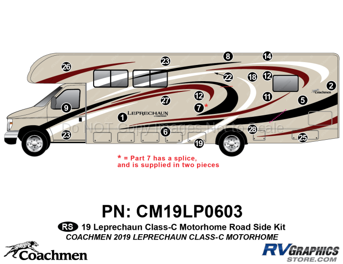 20 Piece 2019 Leprechaun Motorhome Roadside Graphics Kit