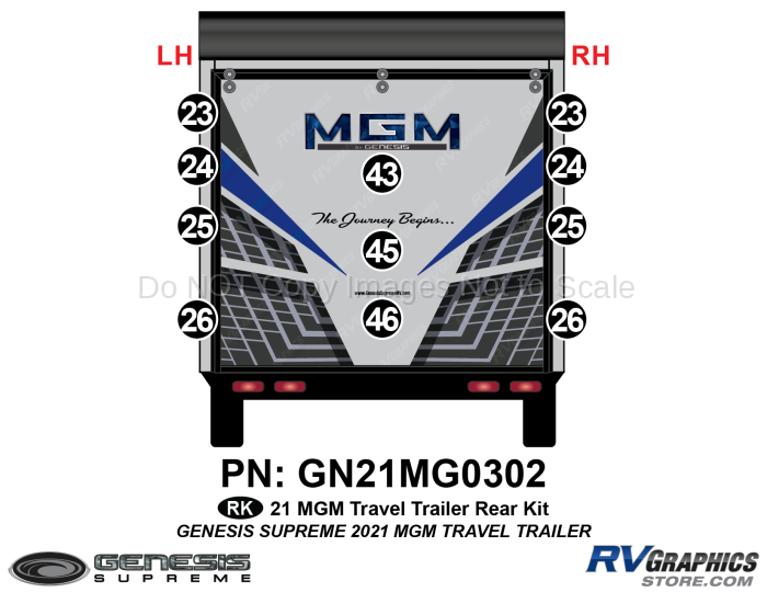 GN21MG0302 11 Piece 2021 MGM Travel Trailer Rear Graphics Kit