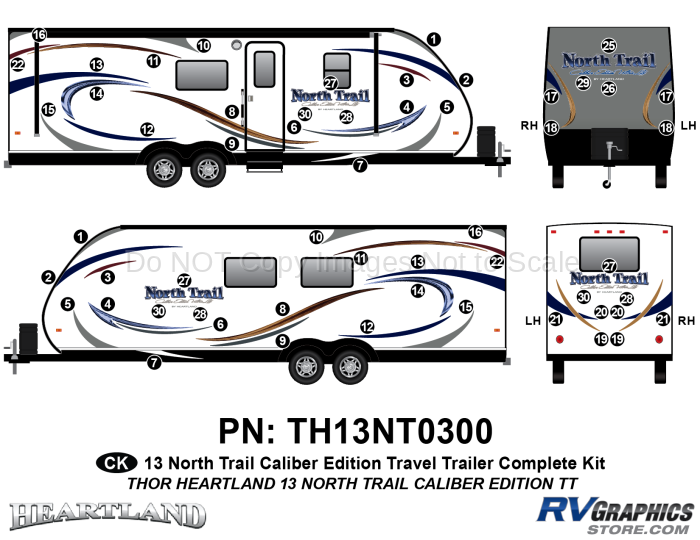 56 Piece 2013 North Trail Caliber Edition Complete Graphics Kit