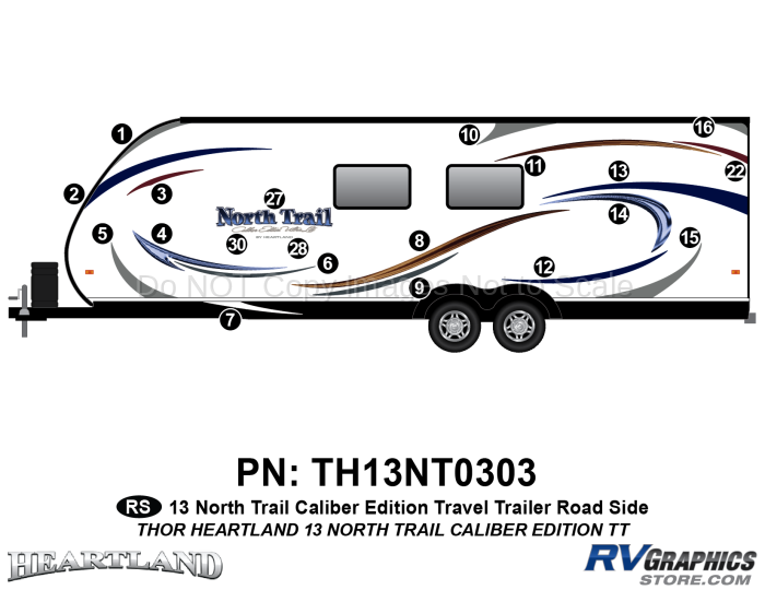 20 Piece 2013 North Trail Caliber Edition Roadside Graphics Kit