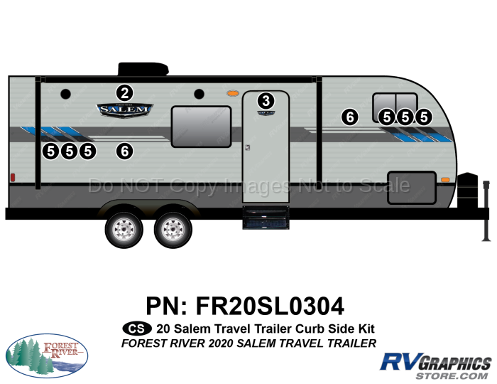 10 Piece 2020 Salem Travel Trailer Curbside Graphics Kit