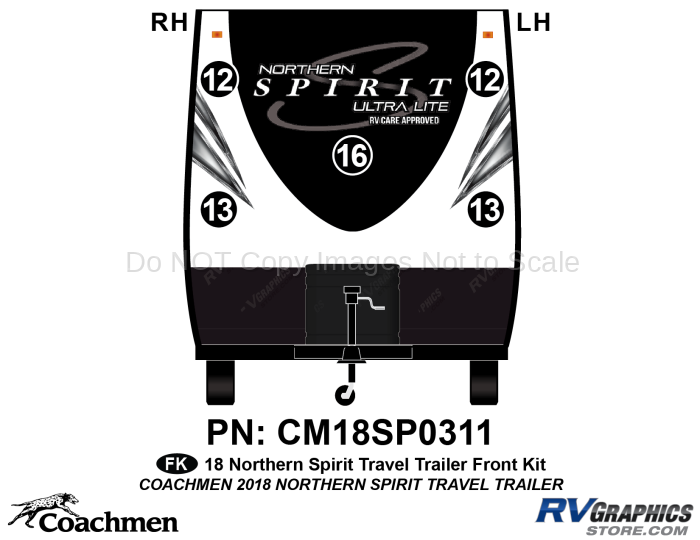 5 Piece 2018 Northern Spirit Travel Trailer Front RV Graphics Kit