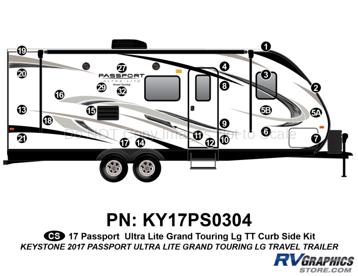 25 Piece 2017 Passport Grand Touring Lg TT Curbside Graphics Kit