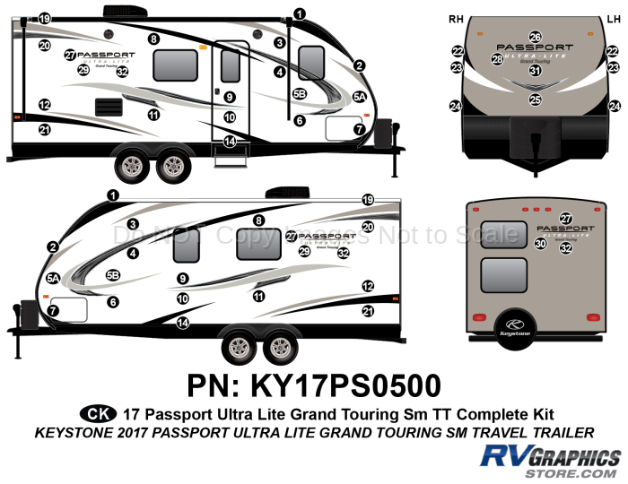 53 Piece 2017 Passport Grand Touring Small TT Complete Graphics Kit