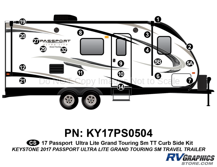 20 Piece 2017 Passport Grand Touring Small TT Curbside Graphics Kit