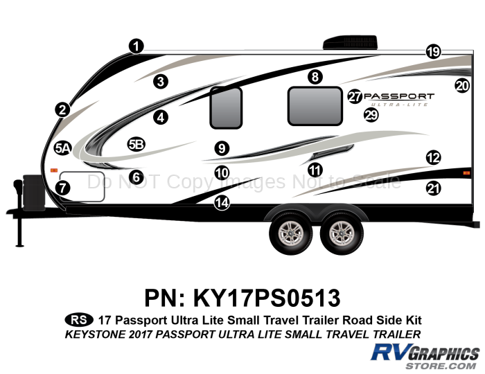 19 Piece 2017 Passport Grand Touring Small TT Roadside Graphics Kit