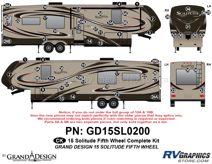 61 Piece 2015 Solitude FW Complete Graphics Kit