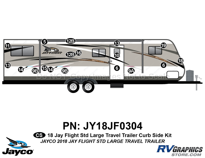 18 Piece 2018 Jay Flight Lg Travel Trailer Curbside Graphics Kit