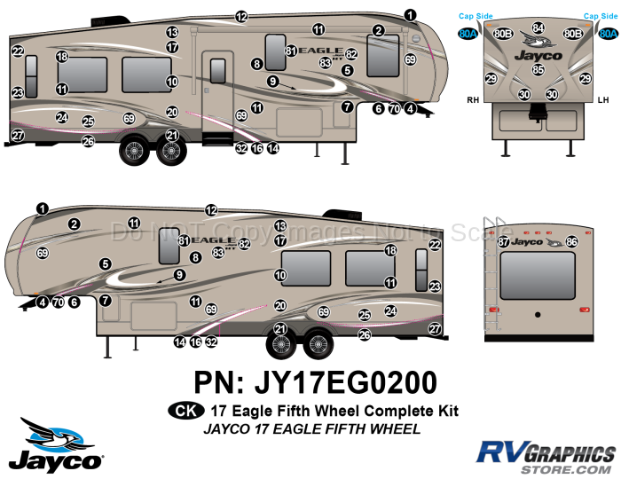 80 Piece 2017 Jayco Eagle FW Complete Graphics Kit