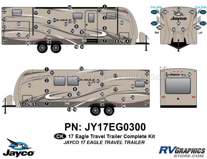 80 Piece 2017 Jayco Eagle TT Complete Graphics Kit