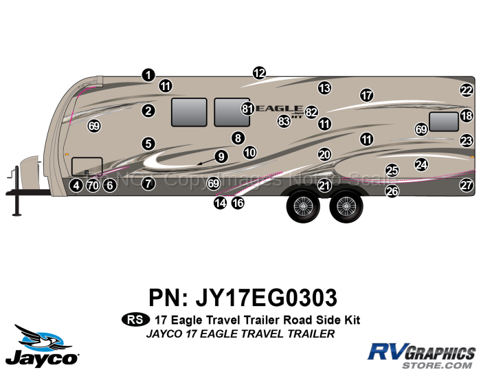 33 Piece 2017 Jayco Eagle TT Roadside Graphics Kit