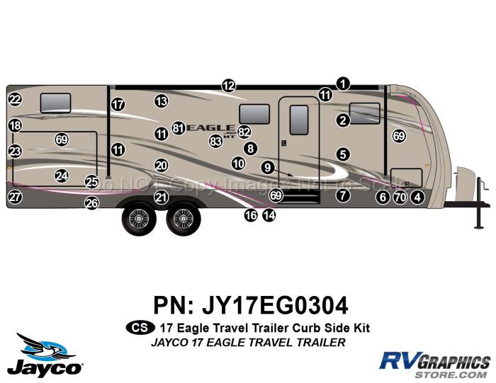 33 Piece 2017 Jayco Eagle TT Curbside Graphics Kit