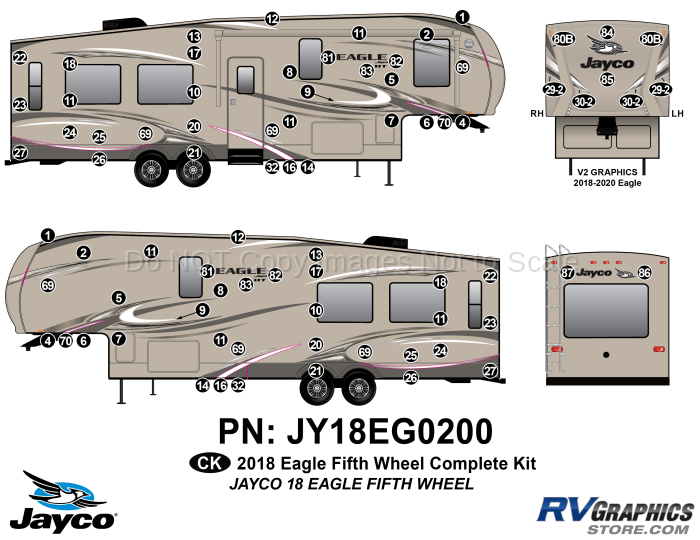 80 Piece 2018 Jayco Eagle FW Complete Graphics Kit