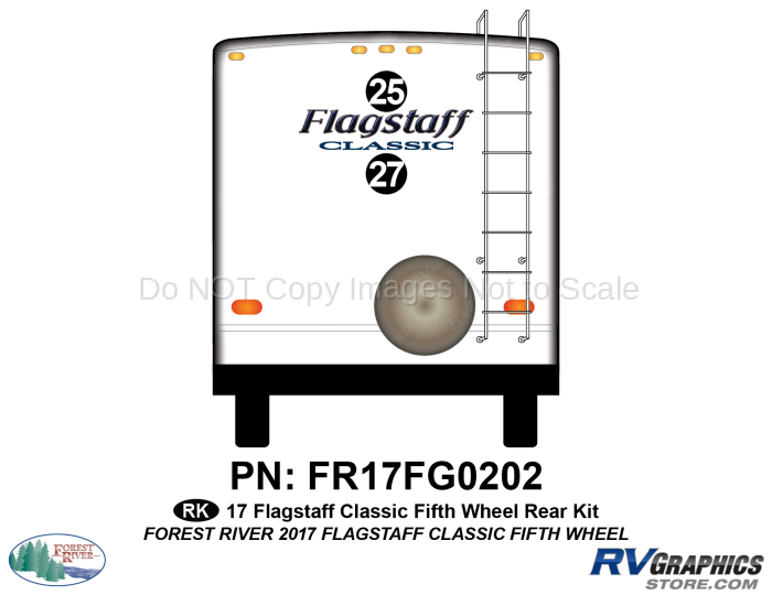 2 Piece 2017 Flagstaff Classic Fifth Wheel Rear Graphics Kit