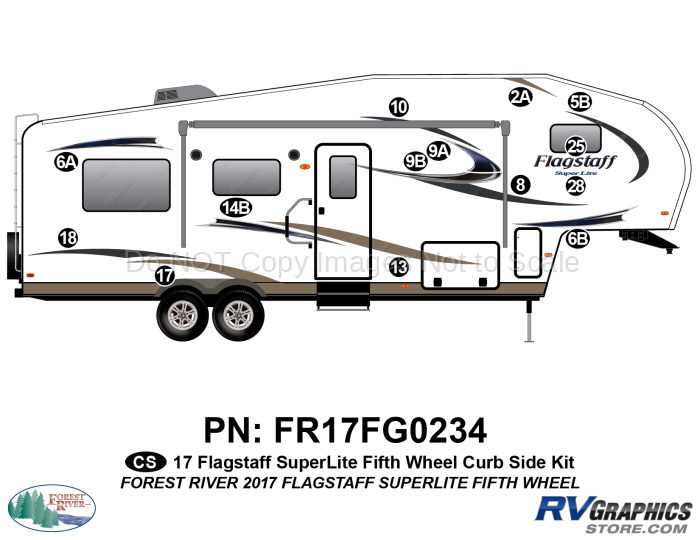 14 Piece 2017 Flagstaff SuperLite Fifth Wheel Curbside Graphics Kit