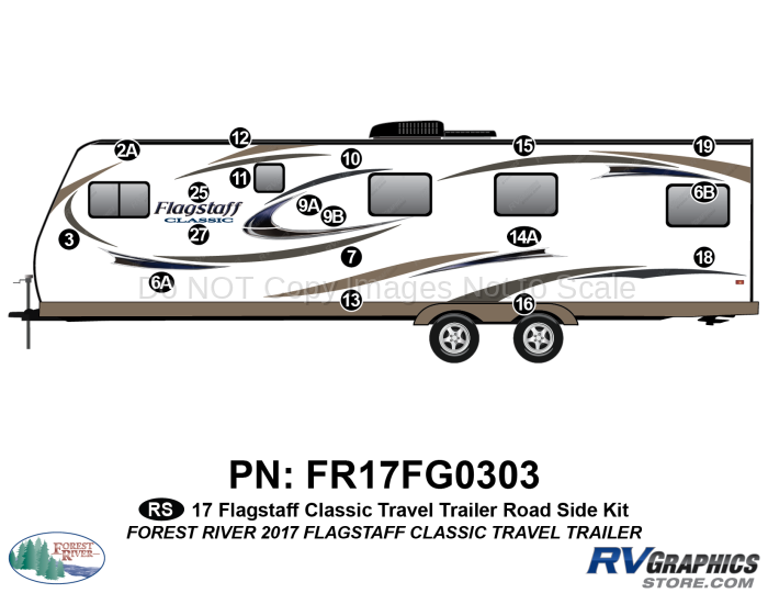 18 Piece 2017 Flagstaff Classic Travel Trailer Flat Cap Roadside Graphics Kit