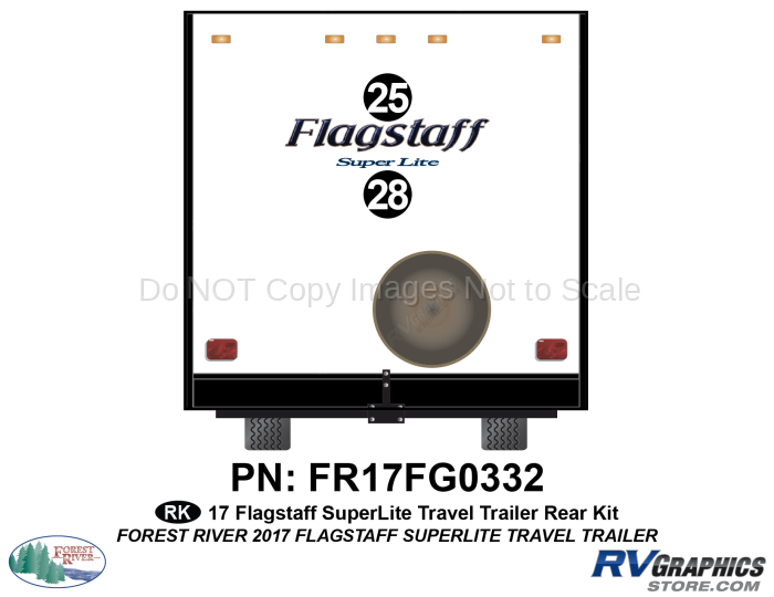 2 Piece 2017 Flagstaff SuperLite Travel Trailer Rear Graphics Kit